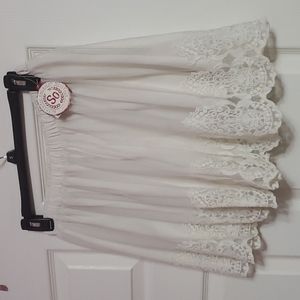 SO White Lace Skirt NWT